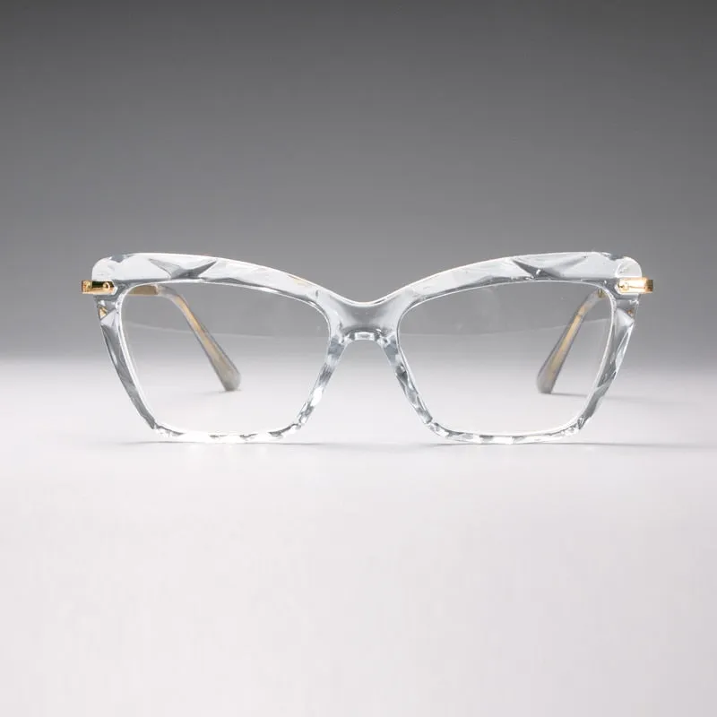 CCspace Women's Full Rim Square Cat Eye Resin Frame Eyeglasses H45591