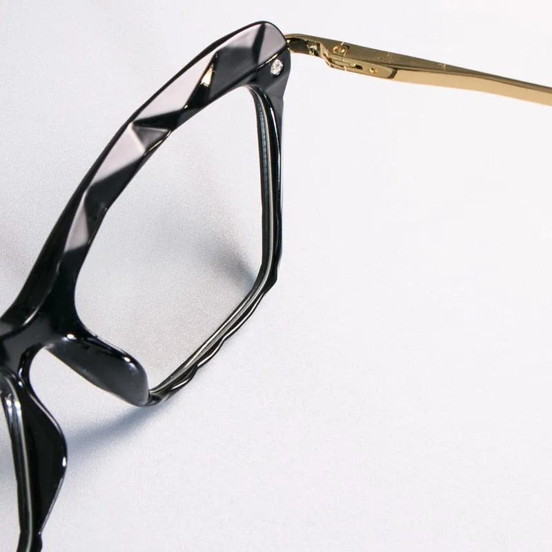 CCspace Women's Full Rim Square Cat Eye Resin Frame Eyeglasses H45591