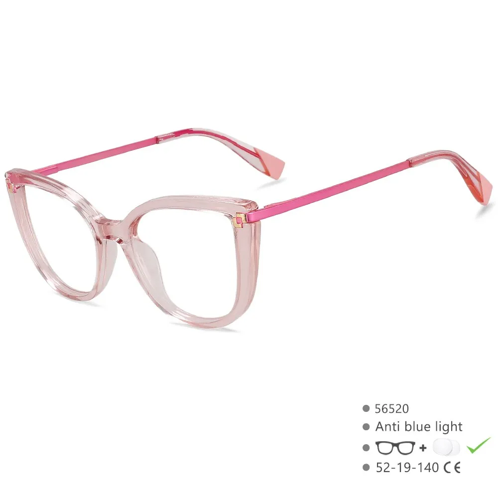 CCspace Women's Full Rim Square Cat Eye Tr 90 Alloy Eyeglasses 56520