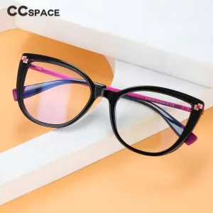 CCspace Women's Full Rim Square Cat Eye Tr 90 Alloy Eyeglasses 56520
