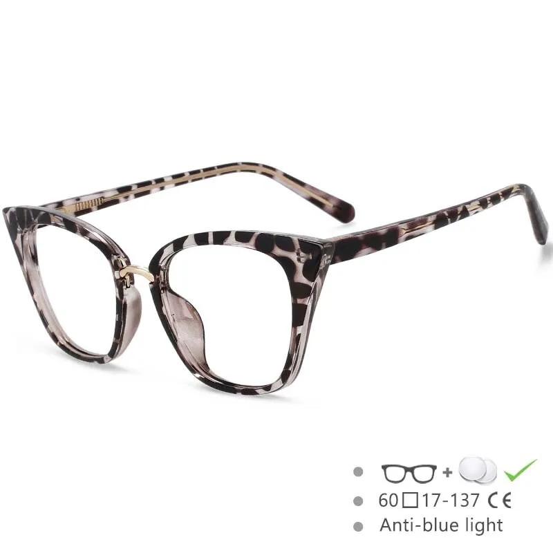CCspace Women's Full Rim Square Cat Eye Tr 90 Titanium Eyeglasses 53211