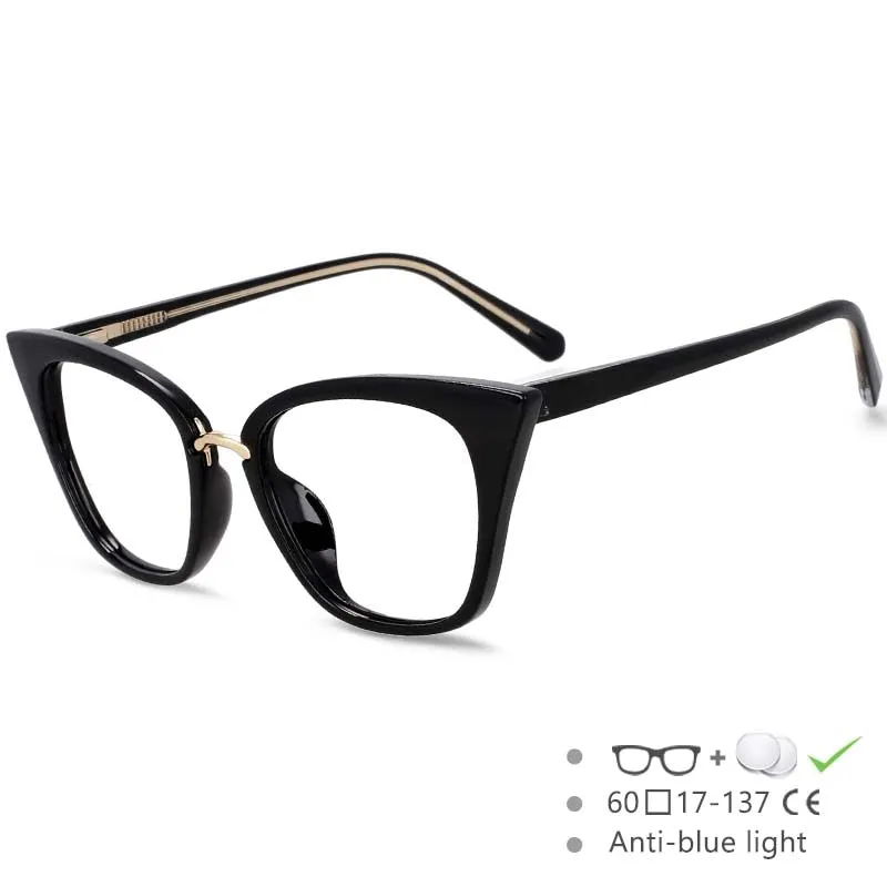 CCspace Women's Full Rim Square Cat Eye Tr 90 Titanium Eyeglasses 53211