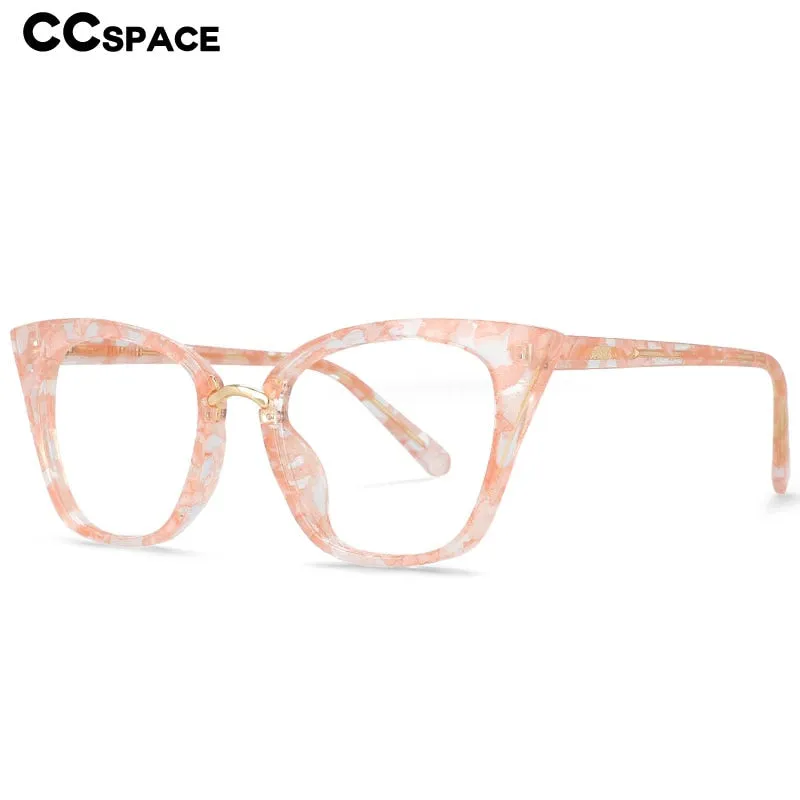 CCspace Women's Full Rim Square Cat Eye Tr 90 Titanium Eyeglasses 53211