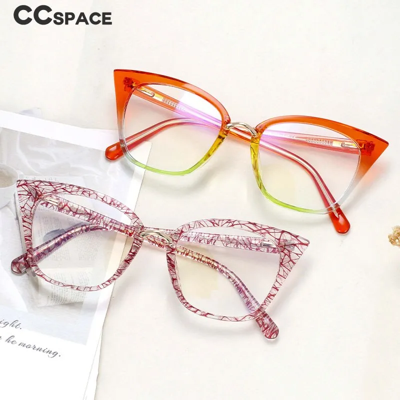CCspace Women's Full Rim Square Cat Eye Tr 90 Titanium Eyeglasses 53211