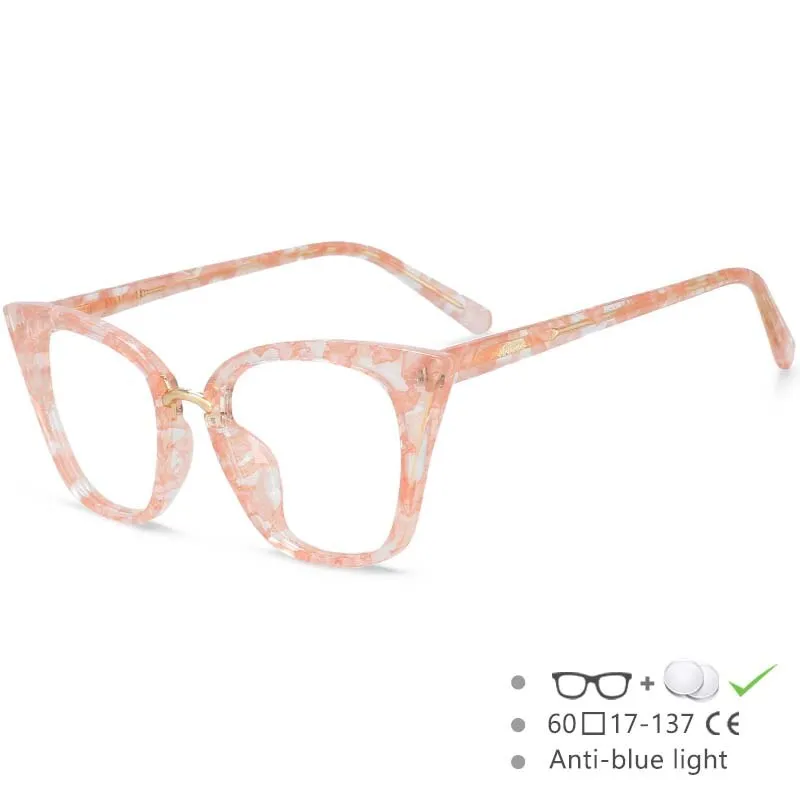 CCspace Women's Full Rim Square Cat Eye Tr 90 Titanium Eyeglasses 53211