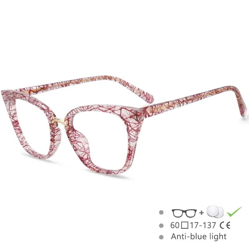 CCspace Women's Full Rim Square Cat Eye Tr 90 Titanium Eyeglasses 53211