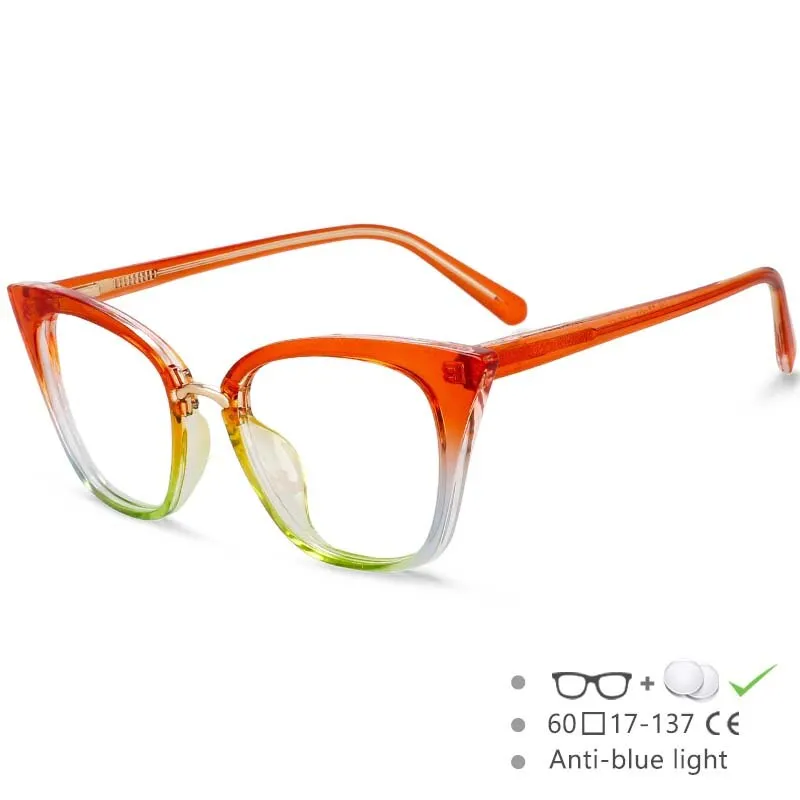 CCspace Women's Full Rim Square Cat Eye Tr 90 Titanium Eyeglasses 53211