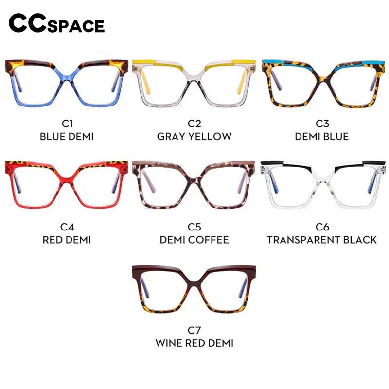 CCspace Women's Full Rim Square Cat Eye Tr 90 Titanium Eyeglasses 54979