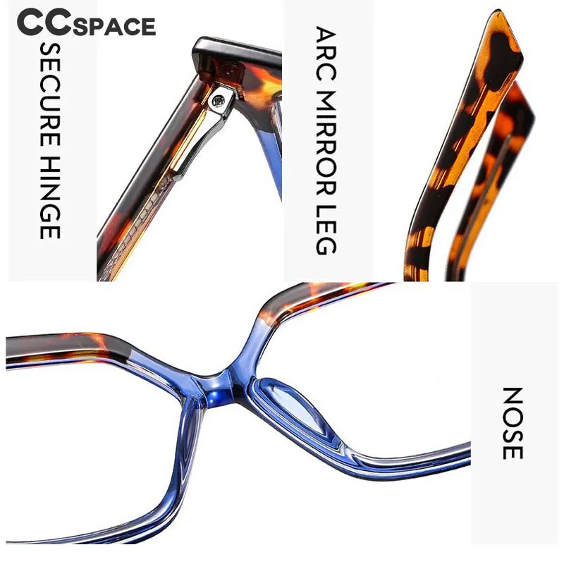 CCspace Women's Full Rim Square Cat Eye Tr 90 Titanium Eyeglasses 54979