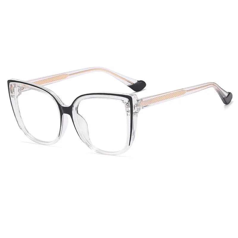 CCspace Women's Full Rim Square Cat Eye Tr 90 Titanium Eyeglasses 55598