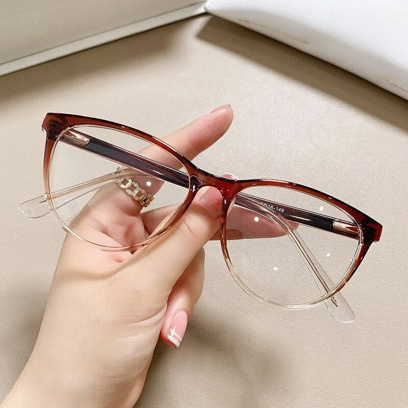 CCspace Women's Full Rim Square Cat Eye Tr 90 Titanium Eyeglasses 55711
