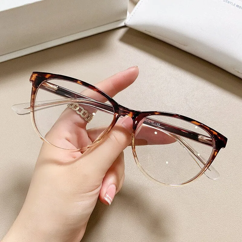 CCspace Women's Full Rim Square Cat Eye Tr 90 Titanium Eyeglasses 55711