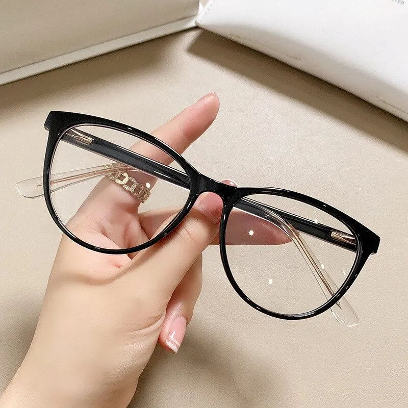 CCspace Women's Full Rim Square Cat Eye Tr 90 Titanium Eyeglasses 55711