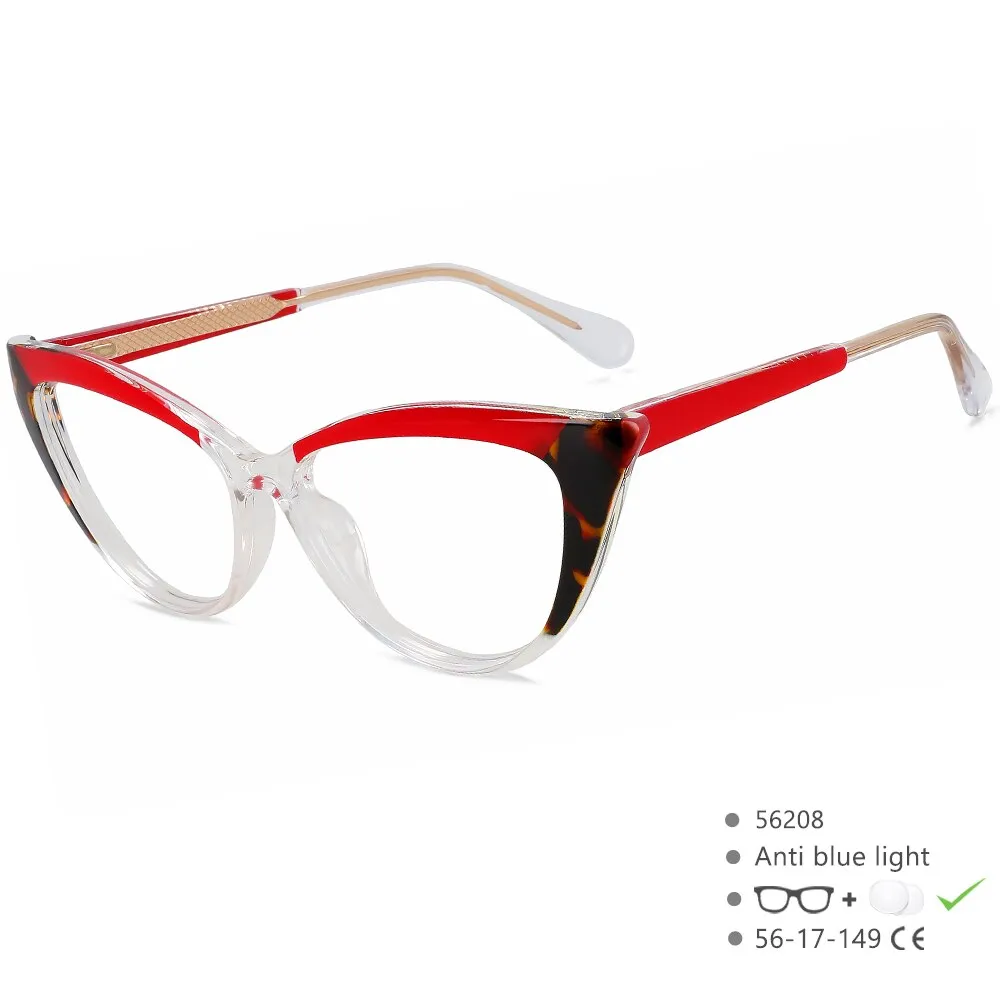 CCspace Women's Full Rim Square Cat Eye Tr 90 Titanium Eyeglasses 56208