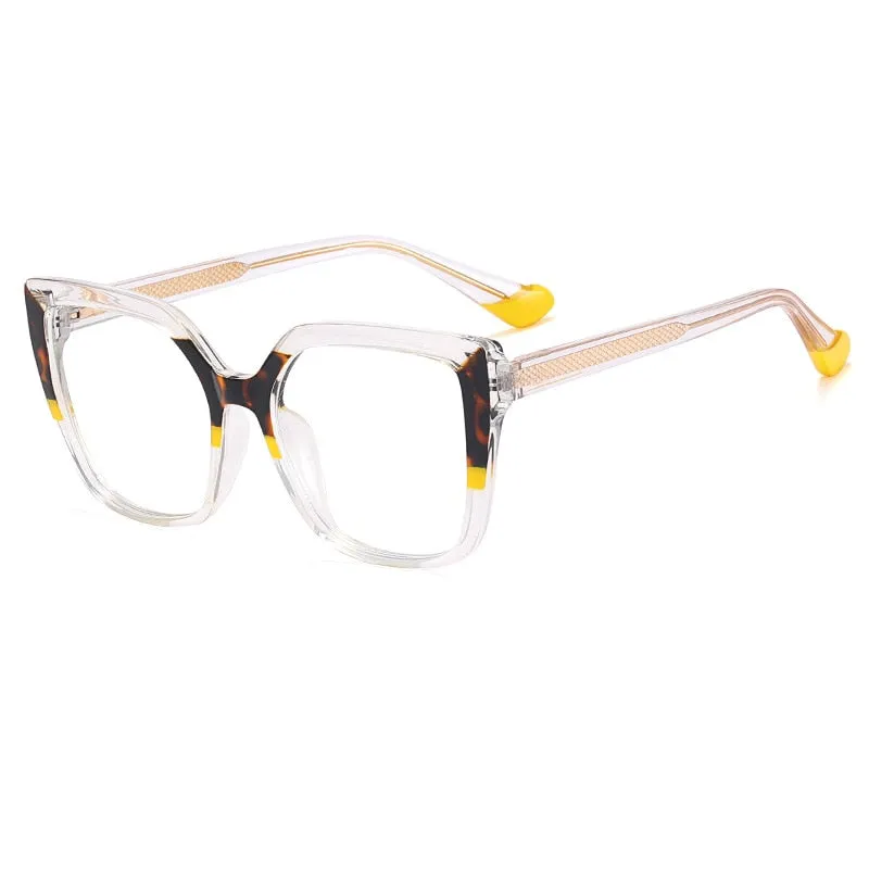CCspace Women's Full Rim Square Cat Eye Tr 90 Titanium Eyeglasses 56238