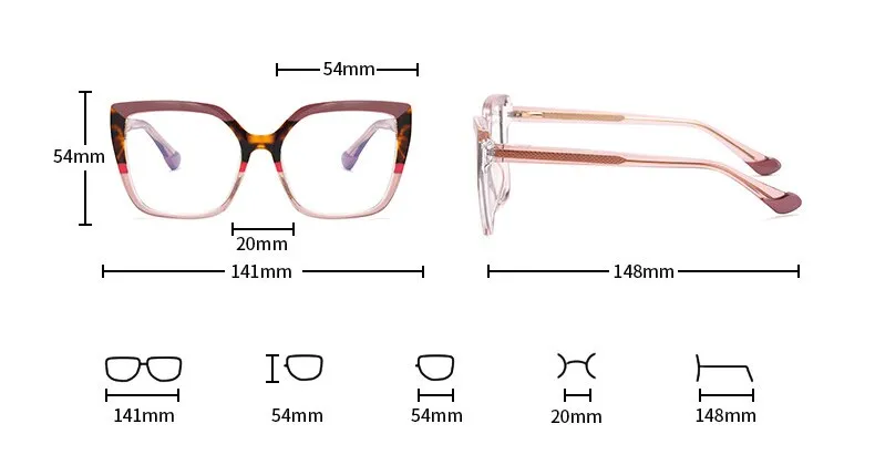 CCspace Women's Full Rim Square Cat Eye Tr 90 Titanium Eyeglasses 56238