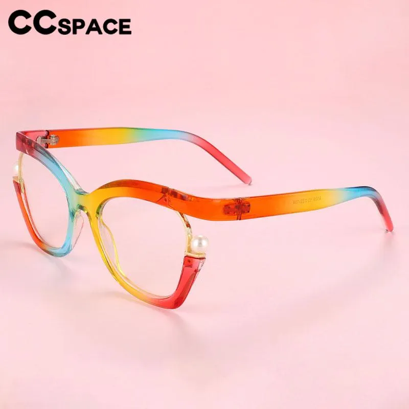 CCspace Women's Full Rim Square Cat Eye Tr 90 Titanium Eyeglasses 56633
