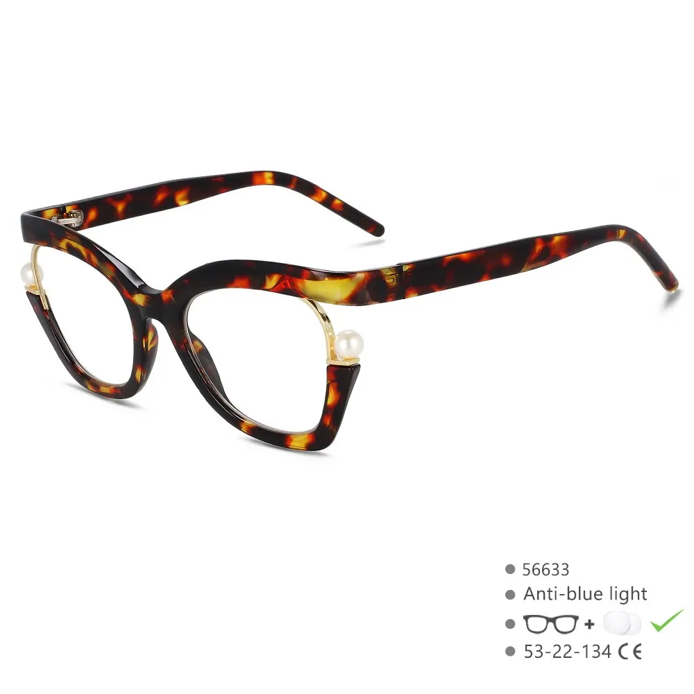 CCspace Women's Full Rim Square Cat Eye Tr 90 Titanium Eyeglasses 56633