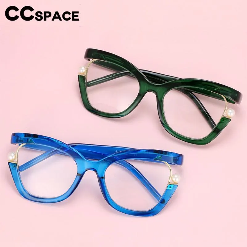 CCspace Women's Full Rim Square Cat Eye Tr 90 Titanium Eyeglasses 56633