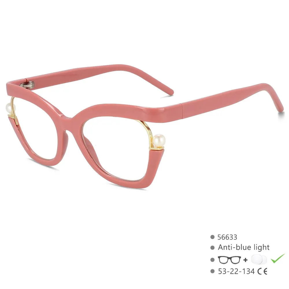 CCspace Women's Full Rim Square Cat Eye Tr 90 Titanium Eyeglasses 56633