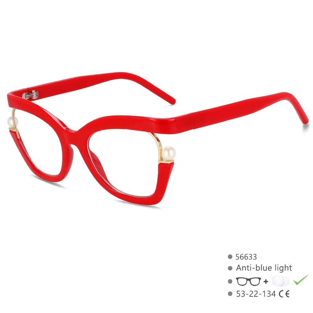 CCspace Women's Full Rim Square Cat Eye Tr 90 Titanium Eyeglasses 56633