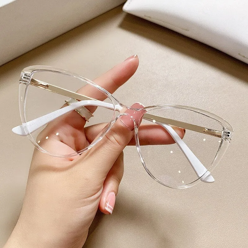 CCspace Women's Full Rim Square Cat Eye Tr 90 Titanium Eyeglasses 56741