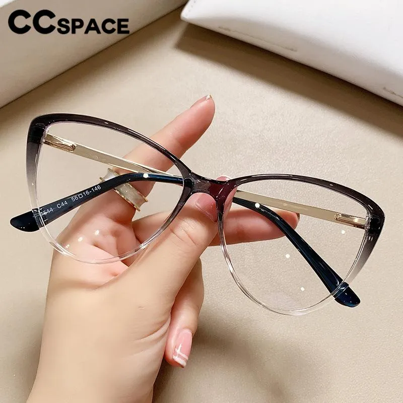 CCspace Women's Full Rim Square Cat Eye Tr 90 Titanium Eyeglasses 56741
