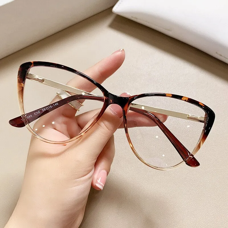 CCspace Women's Full Rim Square Cat Eye Tr 90 Titanium Eyeglasses 56741