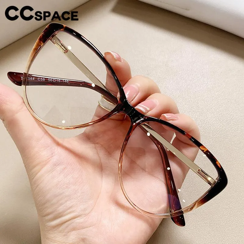 CCspace Women's Full Rim Square Cat Eye Tr 90 Titanium Eyeglasses 56741