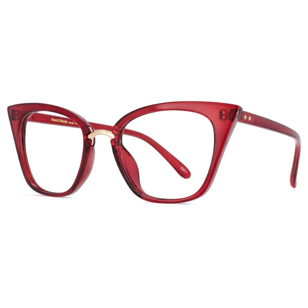 CCspace Women's Full Rim Square Cat Eye Tr 90 Titanium Frame Eyeglasses 47959