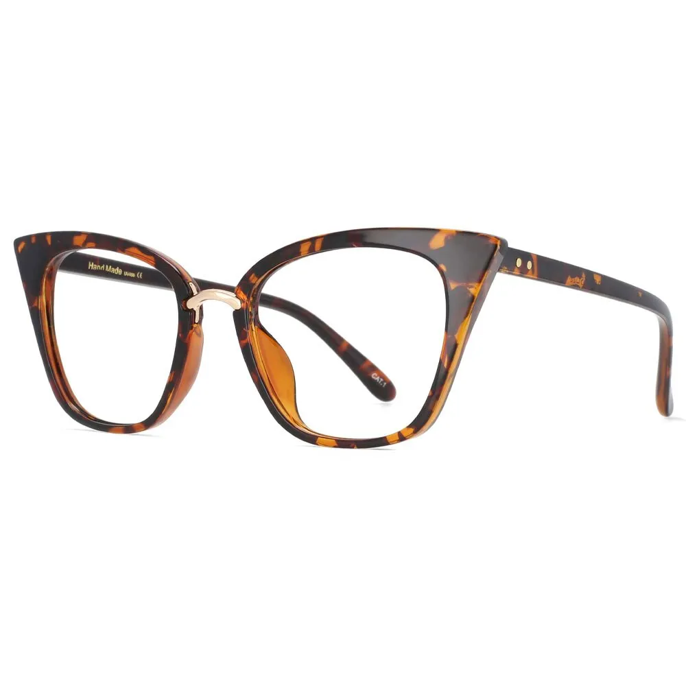 CCspace Women's Full Rim Square Cat Eye Tr 90 Titanium Frame Eyeglasses 47959
