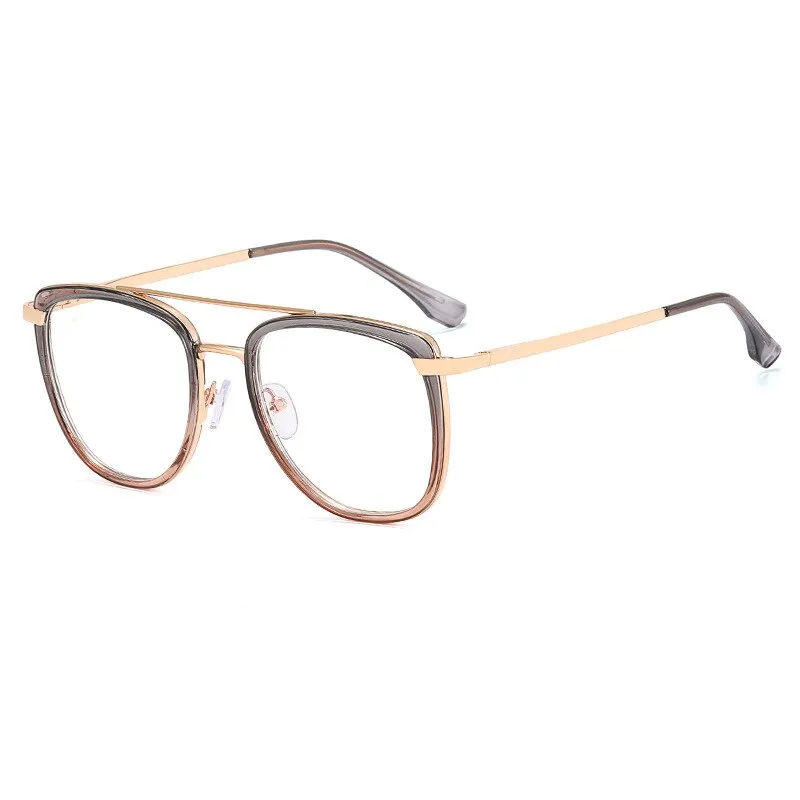 CCspace Women's Full Rim Square Double Bridge Tr 90 Titanium Eyeglasses 55988