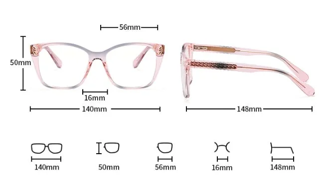 CCspace Women's Full Rim Square Tr 90 Eyeglasses 55261