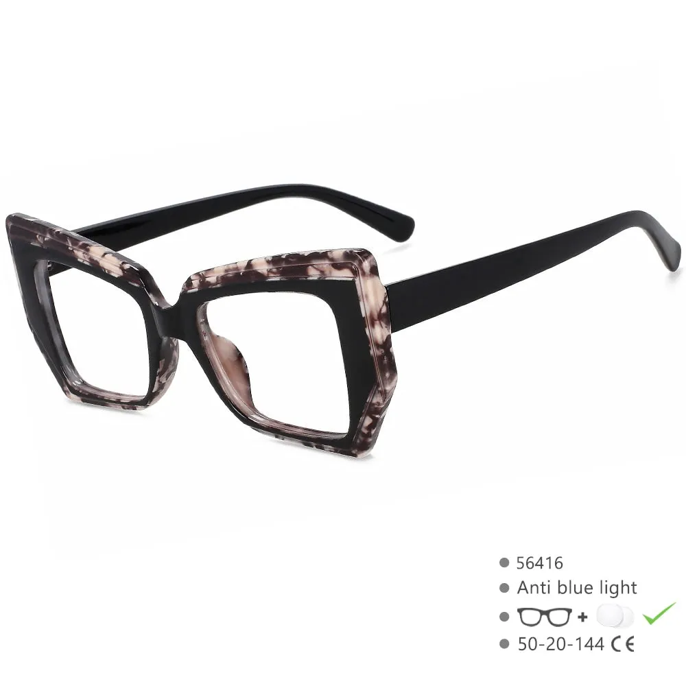 CCspace Women's Full Rim Square Tr 90 Eyeglasses 56416