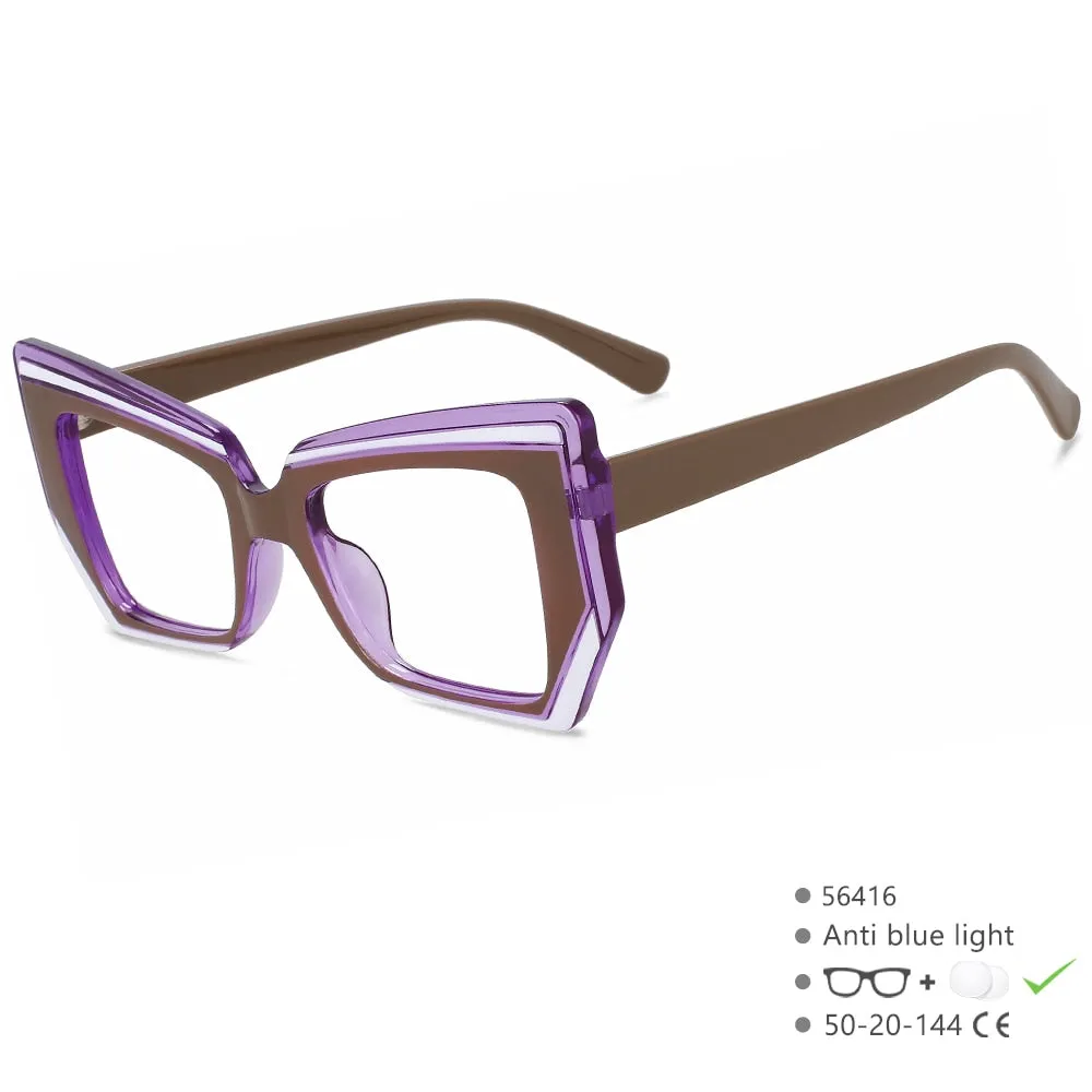CCspace Women's Full Rim Square Tr 90 Eyeglasses 56416