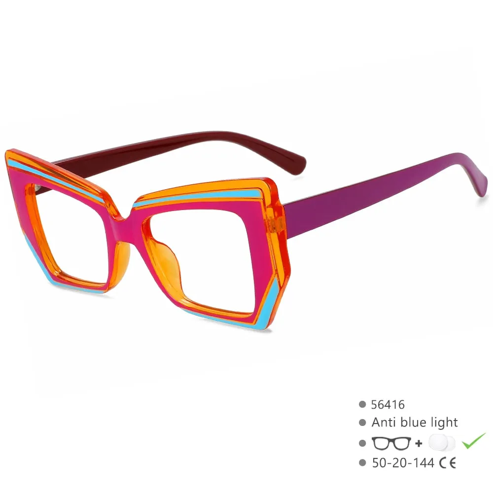 CCspace Women's Full Rim Square Tr 90 Eyeglasses 56416