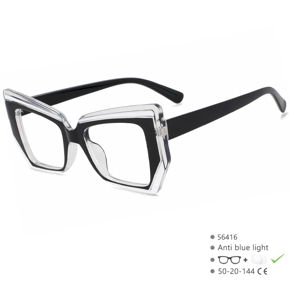 CCspace Women's Full Rim Square Tr 90 Eyeglasses 56416