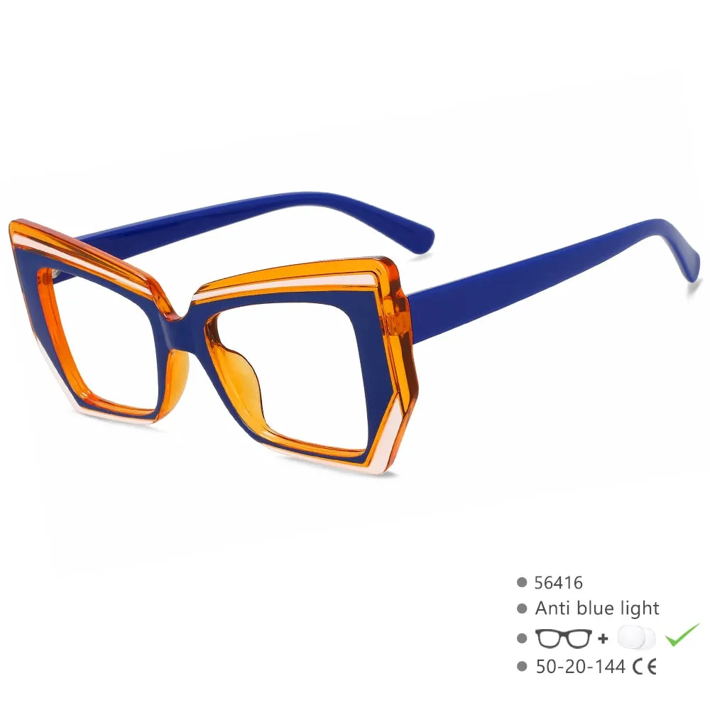 CCspace Women's Full Rim Square Tr 90 Eyeglasses 56416