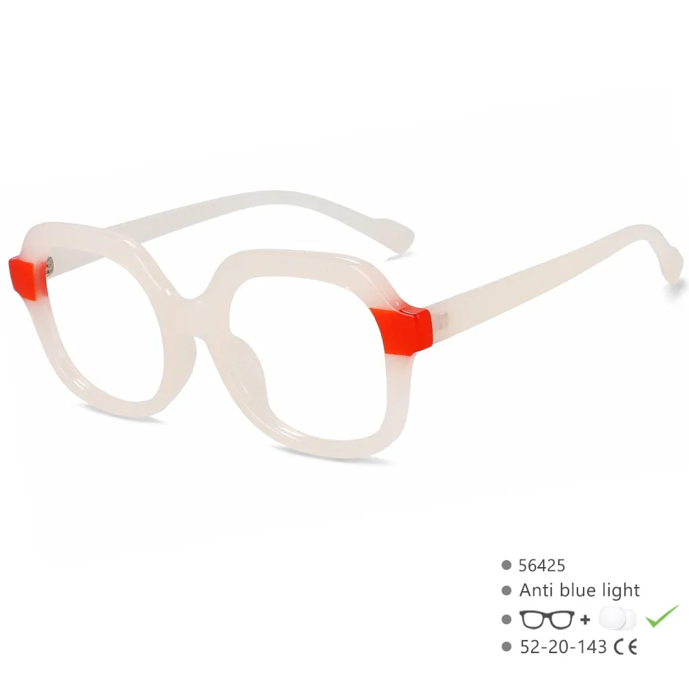 CCspace Women's Full Rim Square Tr 90 Titanium Eyeglasses 56425