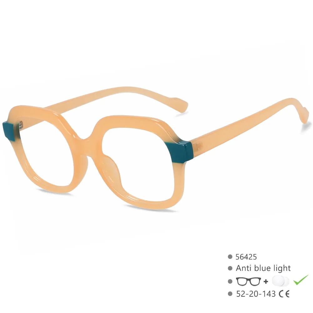CCspace Women's Full Rim Square Tr 90 Titanium Eyeglasses 56425