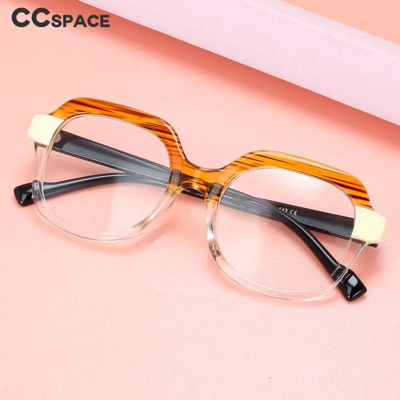 CCspace Women's Full Rim Square Tr 90 Titanium Eyeglasses 56425