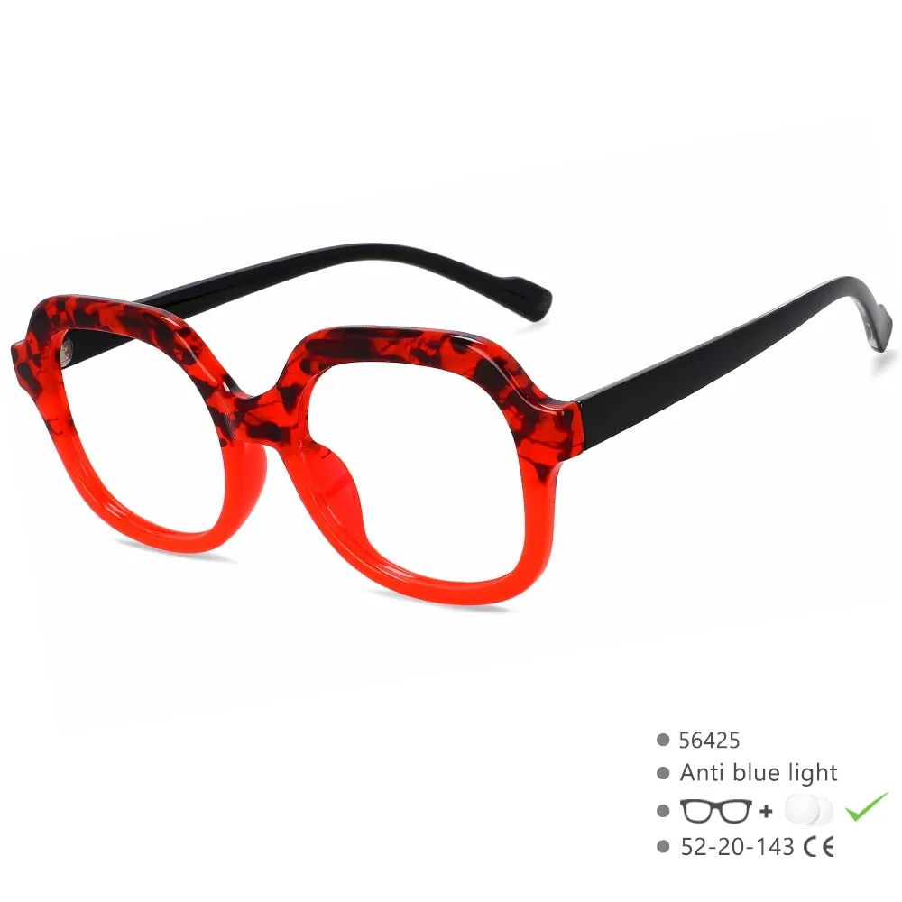CCspace Women's Full Rim Square Tr 90 Titanium Eyeglasses 56425
