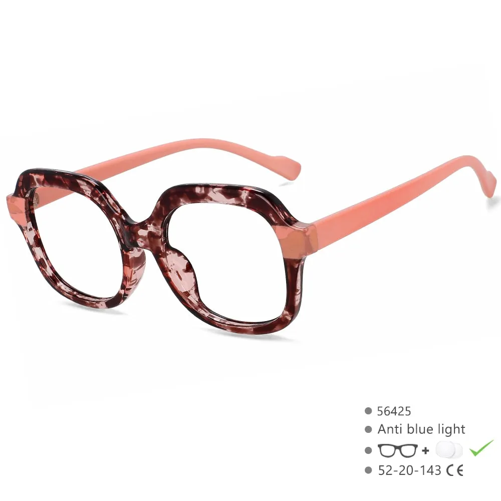 CCspace Women's Full Rim Square Tr 90 Titanium Eyeglasses 56425