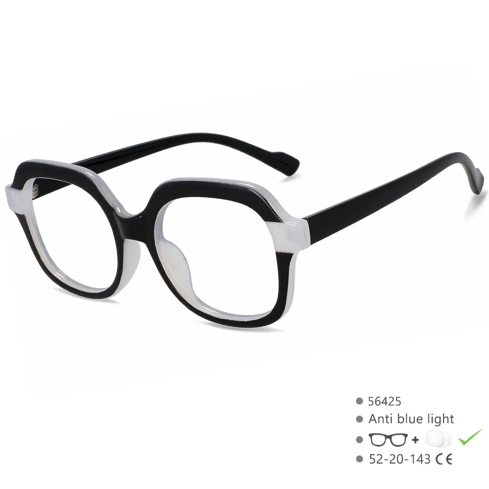 CCspace Women's Full Rim Square Tr 90 Titanium Eyeglasses 56425