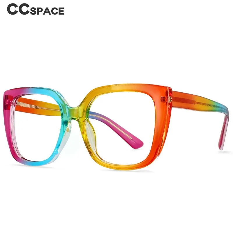 CCspace Women's Full Rim Square Tr 90 Titanium Frame Eyeglasses 54588