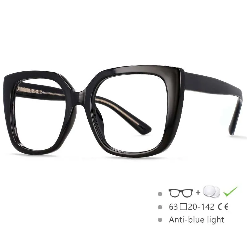 CCspace Women's Full Rim Square Tr 90 Titanium Frame Eyeglasses 54588