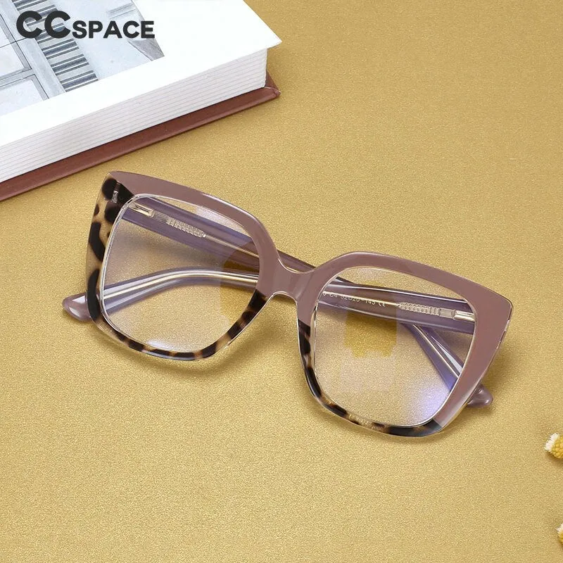 CCspace Women's Full Rim Square Tr 90 Titanium Frame Eyeglasses 54588