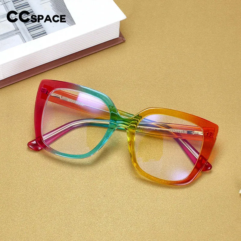 CCspace Women's Full Rim Square Tr 90 Titanium Frame Eyeglasses 54588