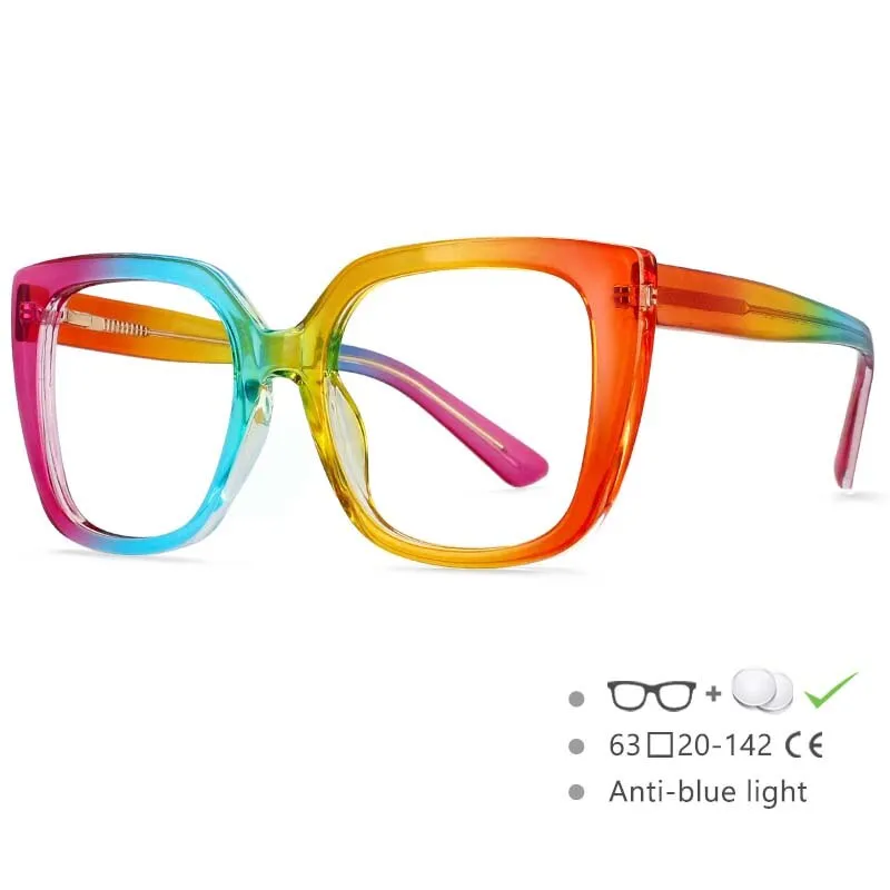 CCspace Women's Full Rim Square Tr 90 Titanium Frame Eyeglasses 54588