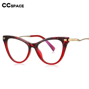 CCspace Women's Full Rim Tr 90 Titanium Cat Eye Frame Eyeglasses 54562